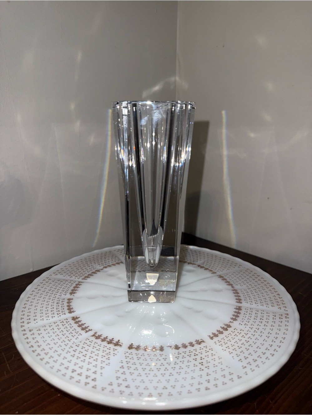Orrefors Crystal odyssey vase 7β Sweden heavy art glass